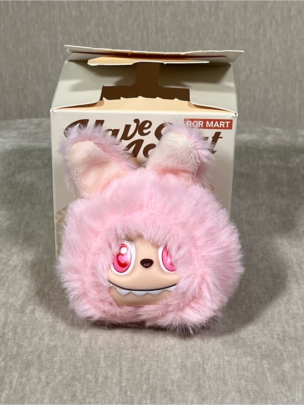 Plush Pink Bunny Key & Card Holder - Cute Furry Accessory